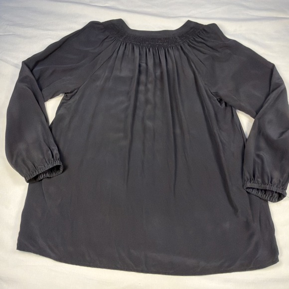 Lilly Pulitzer Black Elsa 100% Silk Balloon Sleeve Top Large Boho Elegance Whims - Picture 5 of 7